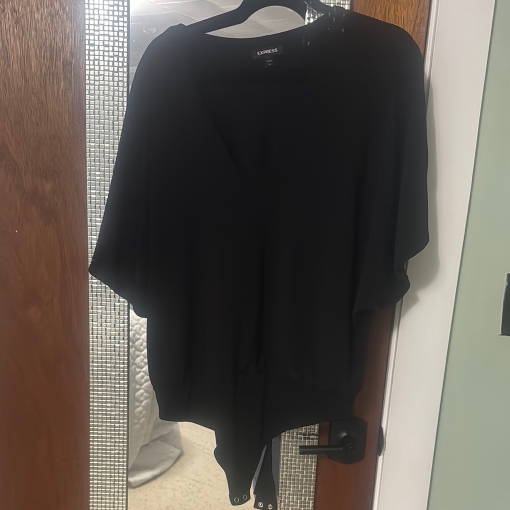 Express Black V-Neck Bodysuit